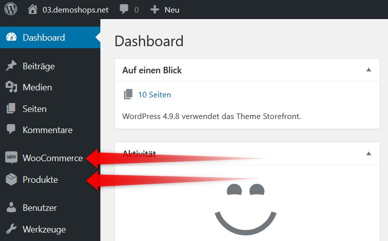 Das WordPress-Dashboard