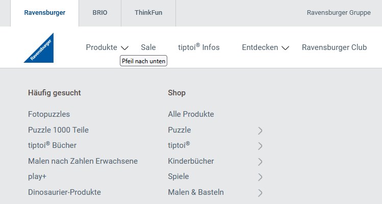 Screenshot Onlineshop Ravensburger