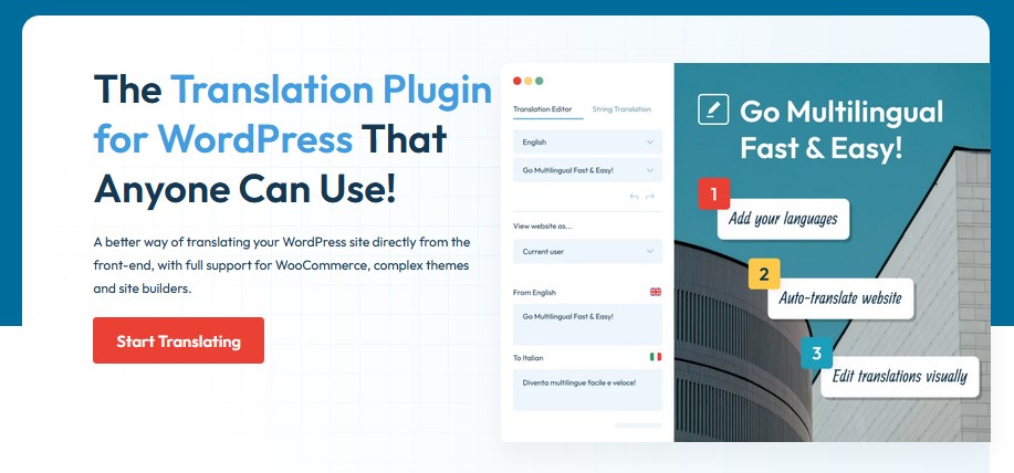 WordPress TranslatePress Plugin