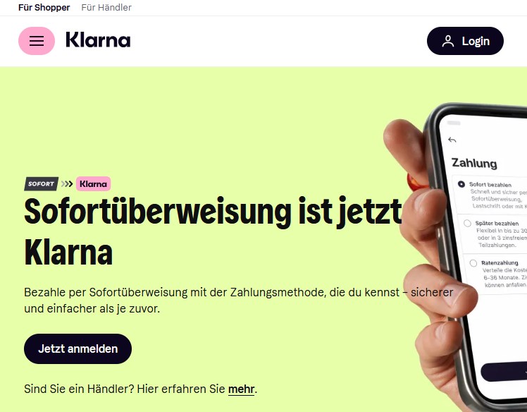 Zahlungsart Sofortüberweisung