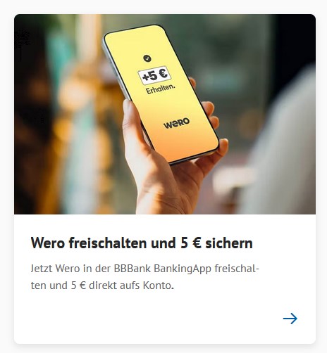 Wero-Bonus von 5 Euro der BBB-Bank