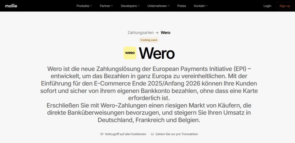 Mollie kündigt wero an