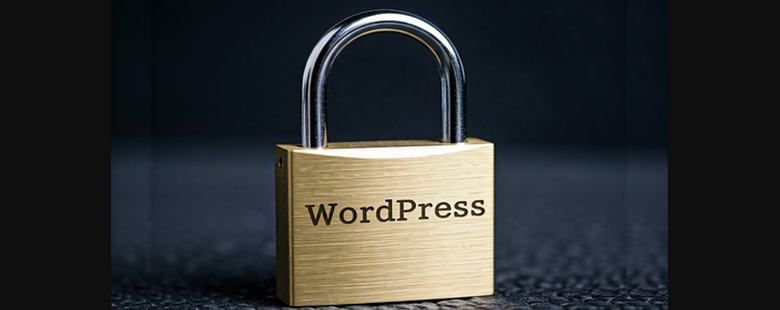 Vorhängeschloss mit Aufdruck "WordPress"