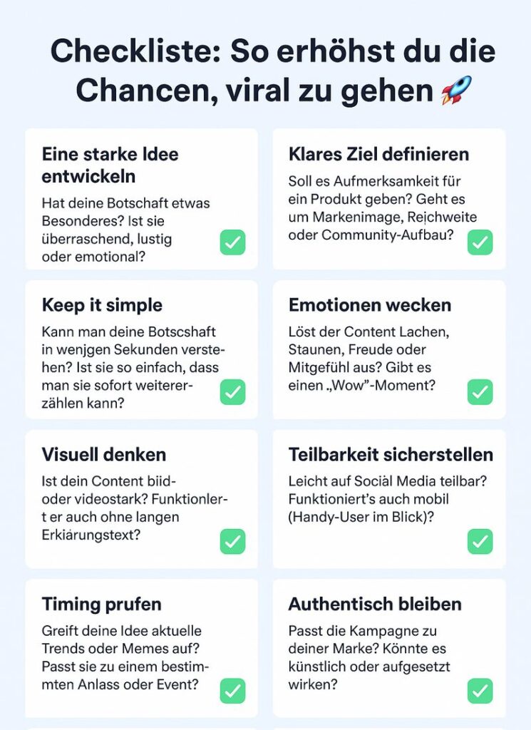 Checkliste Virales Marketing