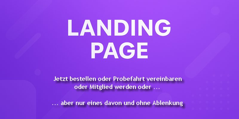 Jetzt bestellen oder Probefahrt vereinbaren oder Mitglied werden oder .. aber nur eines davon und ohne Ablenkung
