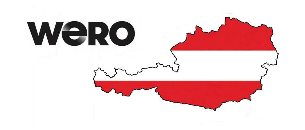 Wero-Logo und Österreich-Karte in Landesfarben