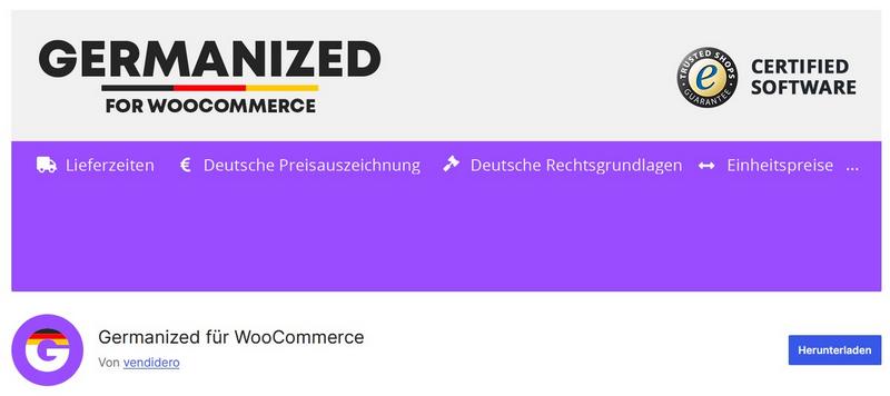 WordPress-Plugin Germanized für WooCommerce