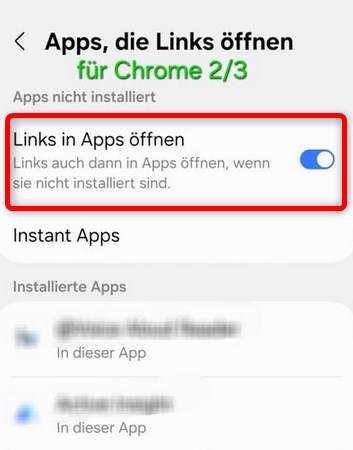 Chrome Browser: Links in Apps öffnen
