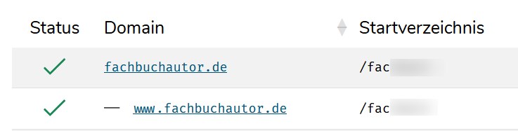 Konnektierung einer Domain