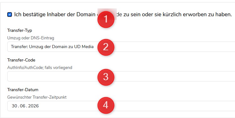 Domainumzug mit Auth-Code