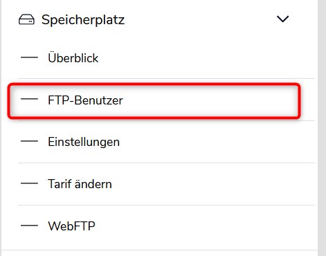 FTP-Benutzer anlegen