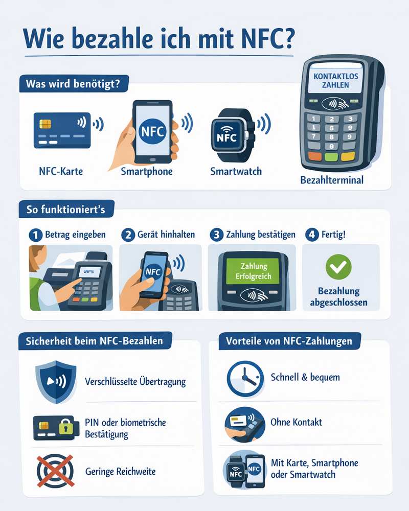 Grafik zum Zahlen mit NFC