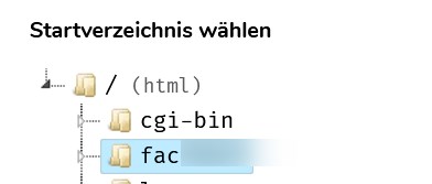 Startverzeichnis wählen