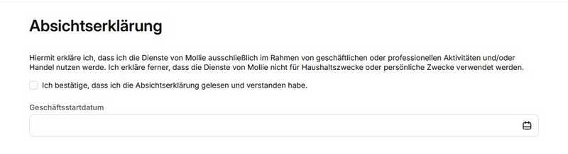 Mollie ist nur für professionelle Händler