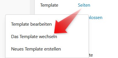 WordPress Template wechseln
