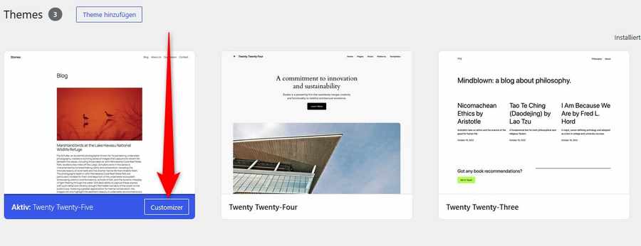 WordPress 7 Standardthemes