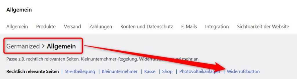 Der Widerrufsbutton in WooCommerce Germanized