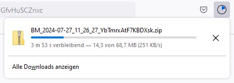 Download von WordPress wird durchgeführt