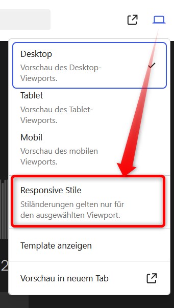 Auswahl responsiver Stile in WordPress