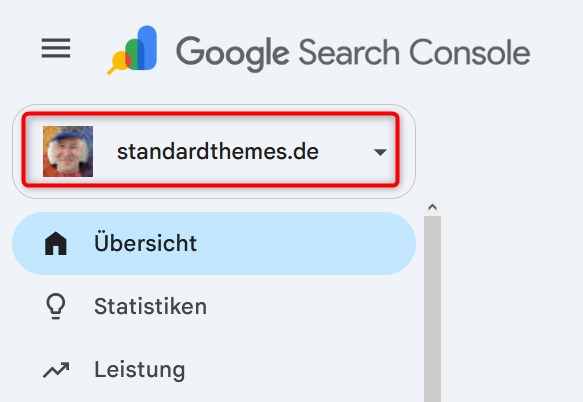 Google Search Console: Website ist als Property aufgenommen