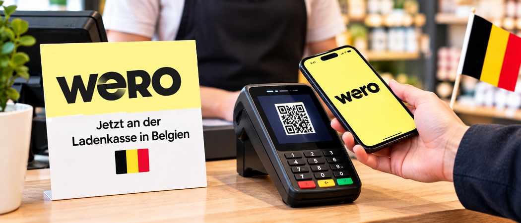 Wero am Zahlungsterminal in Belgien