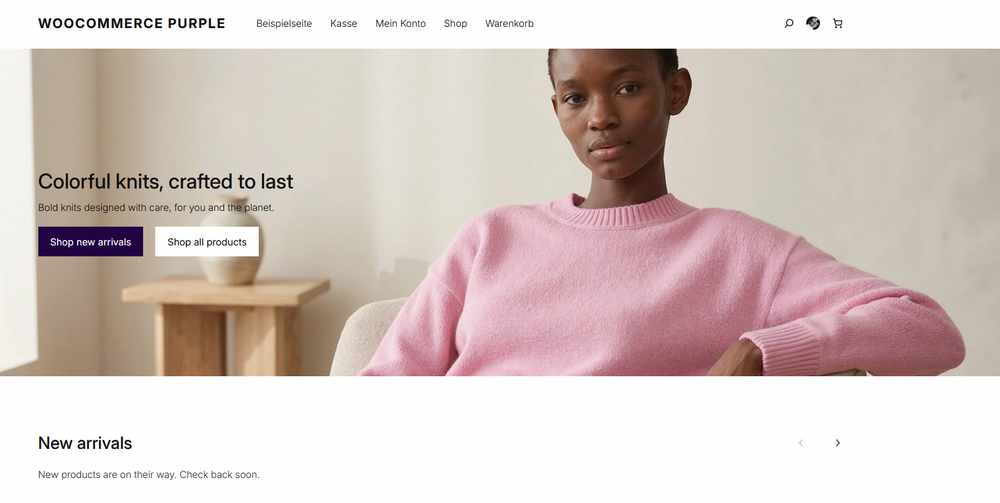 WooCommerce Theme Purple im Frontend